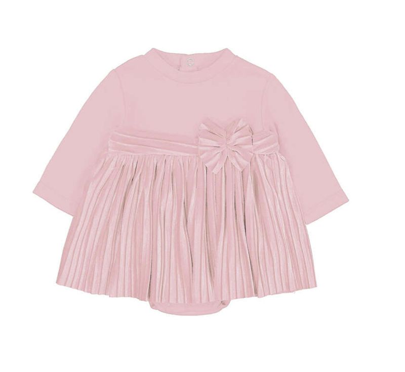 Pink Matched Pleated Dress