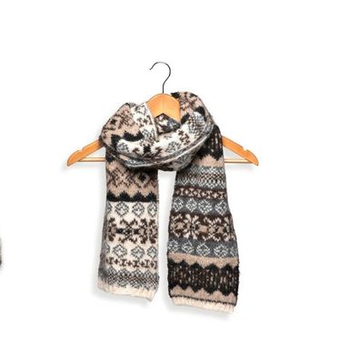 Neutral Fair Isle Scarf