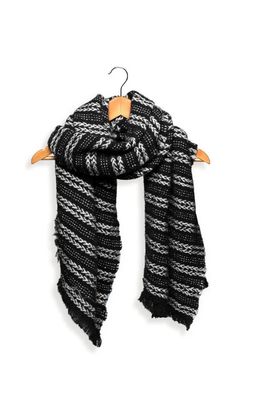 Black Cross &amp; Dotted Stripe Scarf