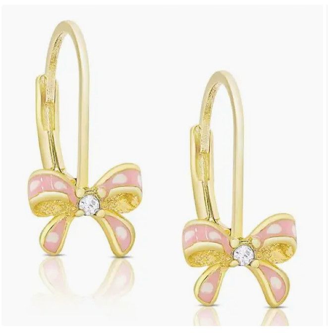 Bow Drop Earrings with Cz