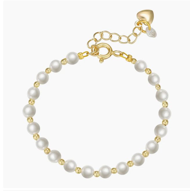 Pearl and Gold Ball Bracelet