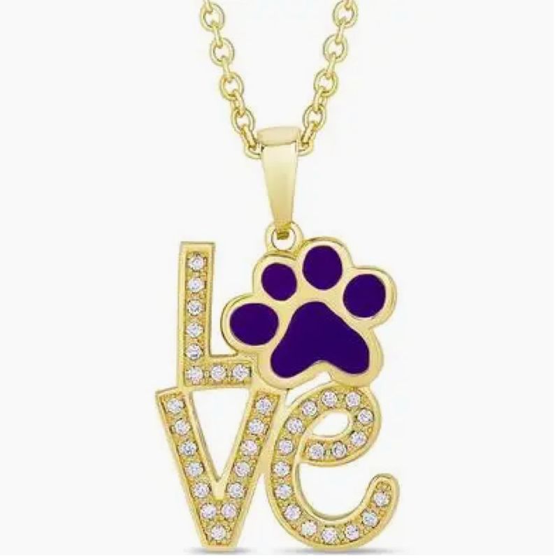 Purple Puppy Love Cz Pendant