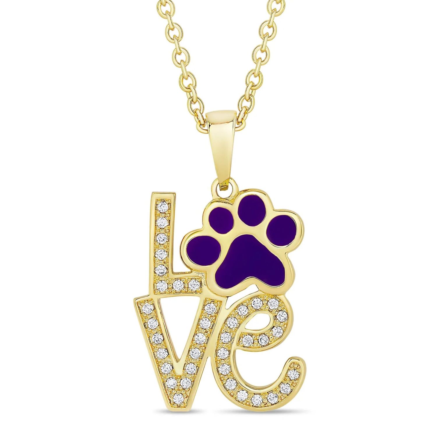 Purple Puppy Love CZ Pendant
