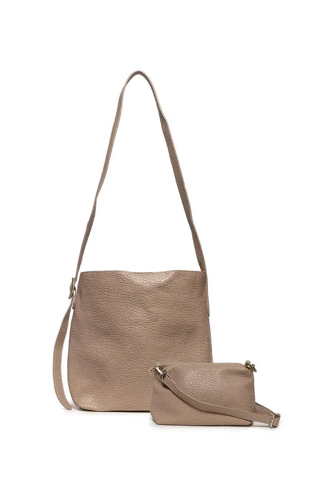Smokey Taupe Andie 2 in 1 Bucket Crossbody