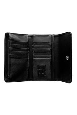 Black Faux Croc Marnie Mini Tri-fold Wallet