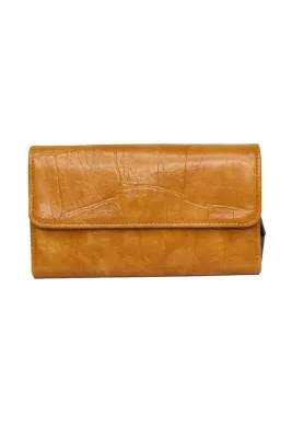 Golden Tan Faux Croc Marnie Mini Tri-fold Wallet