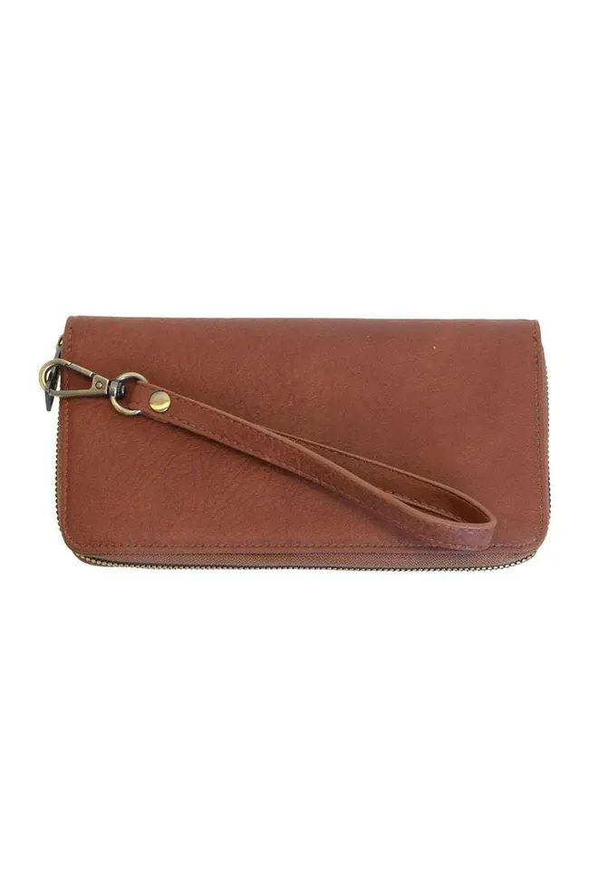 Saddle Rue Zip Around Wallet with Wristlet Strap