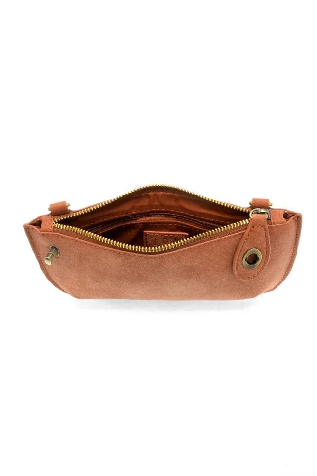 Spice Faux Suede Mini Crossbody Wristlet Clutch