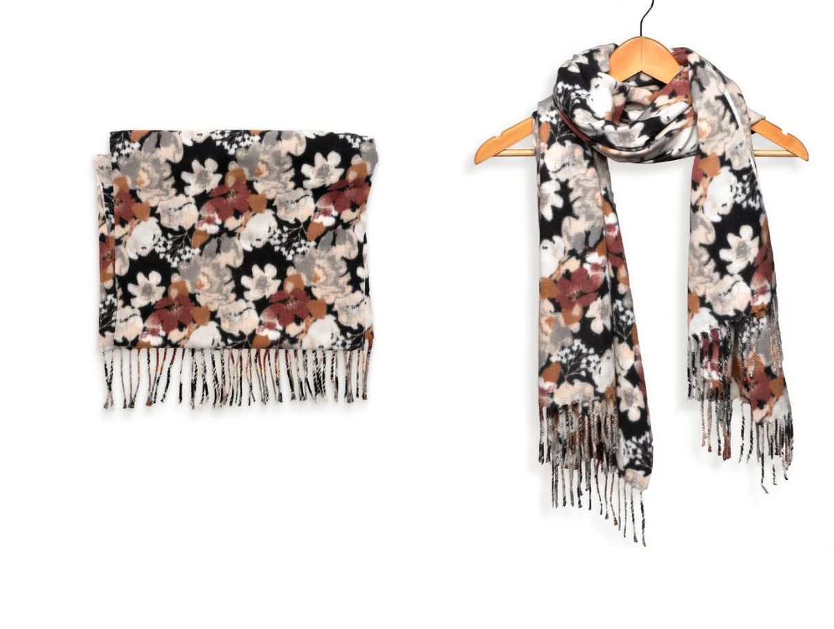 Multi Garden Stroll After Dark Fringe Scarf