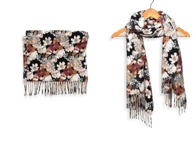 Multi Garden Stroll After Dark Fringe Scarf