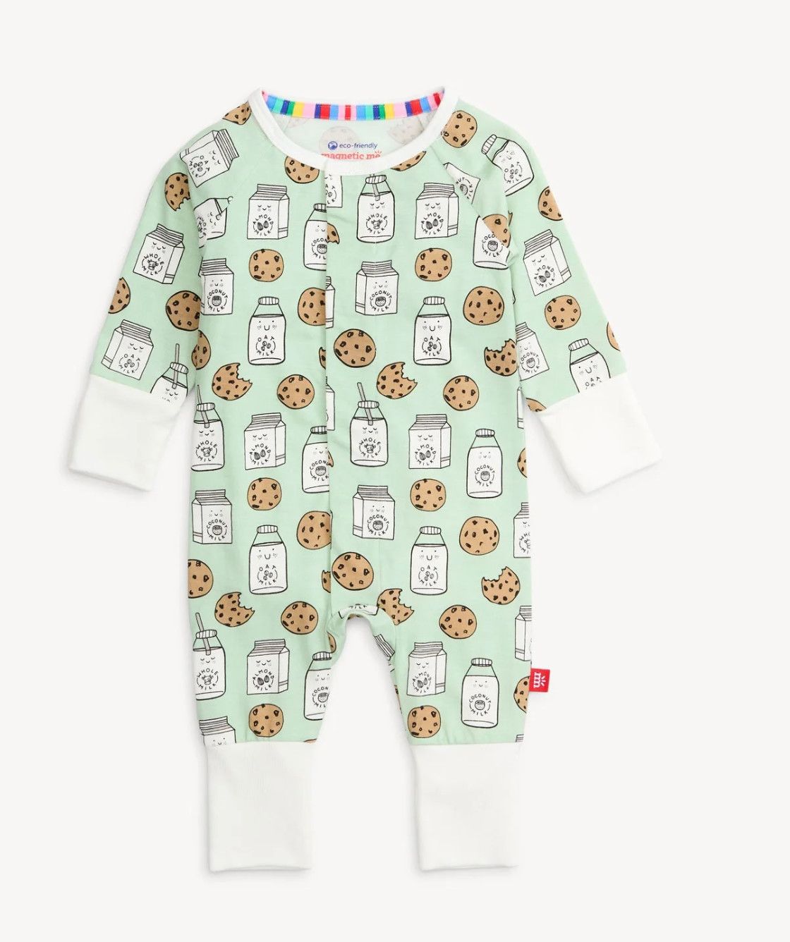 Legendairy Cookies &amp; Milk Modal Magnetic Convertible Coverall, Size: 0-3m