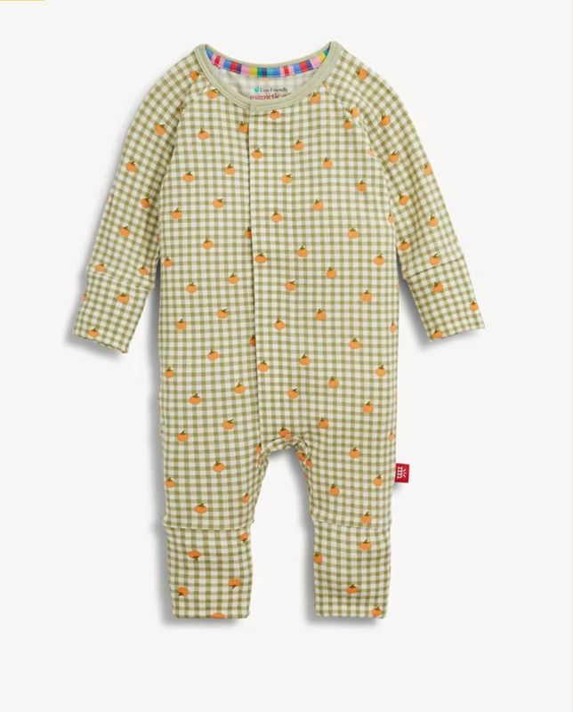 Pumpkin Plaid Modal Magnetic Convertible Coverall