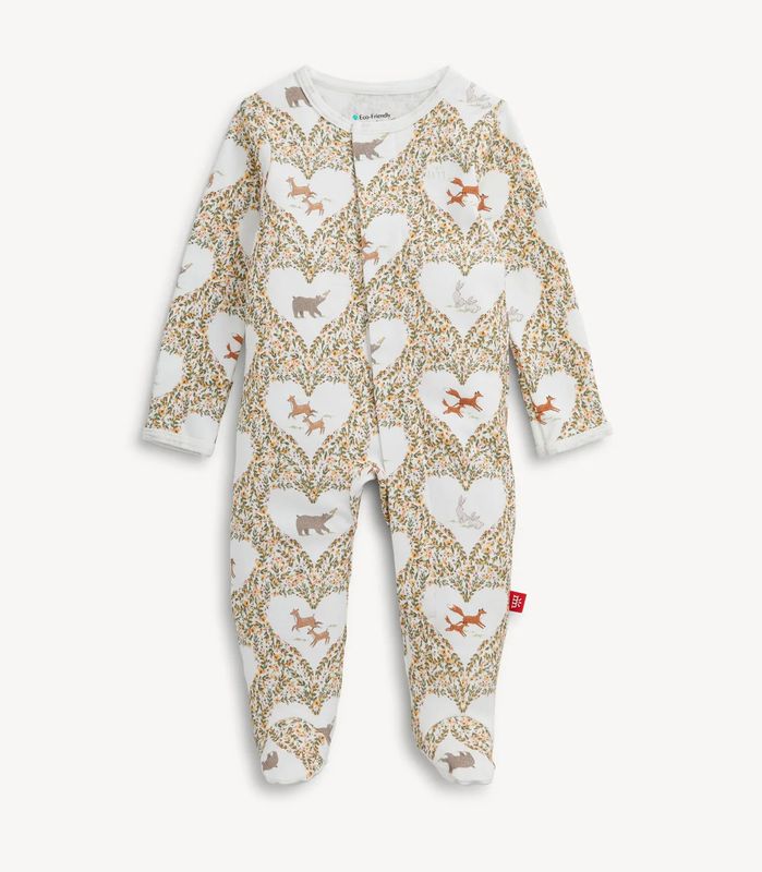 Animal Hearts Organic Cotton Magnetic Footie
