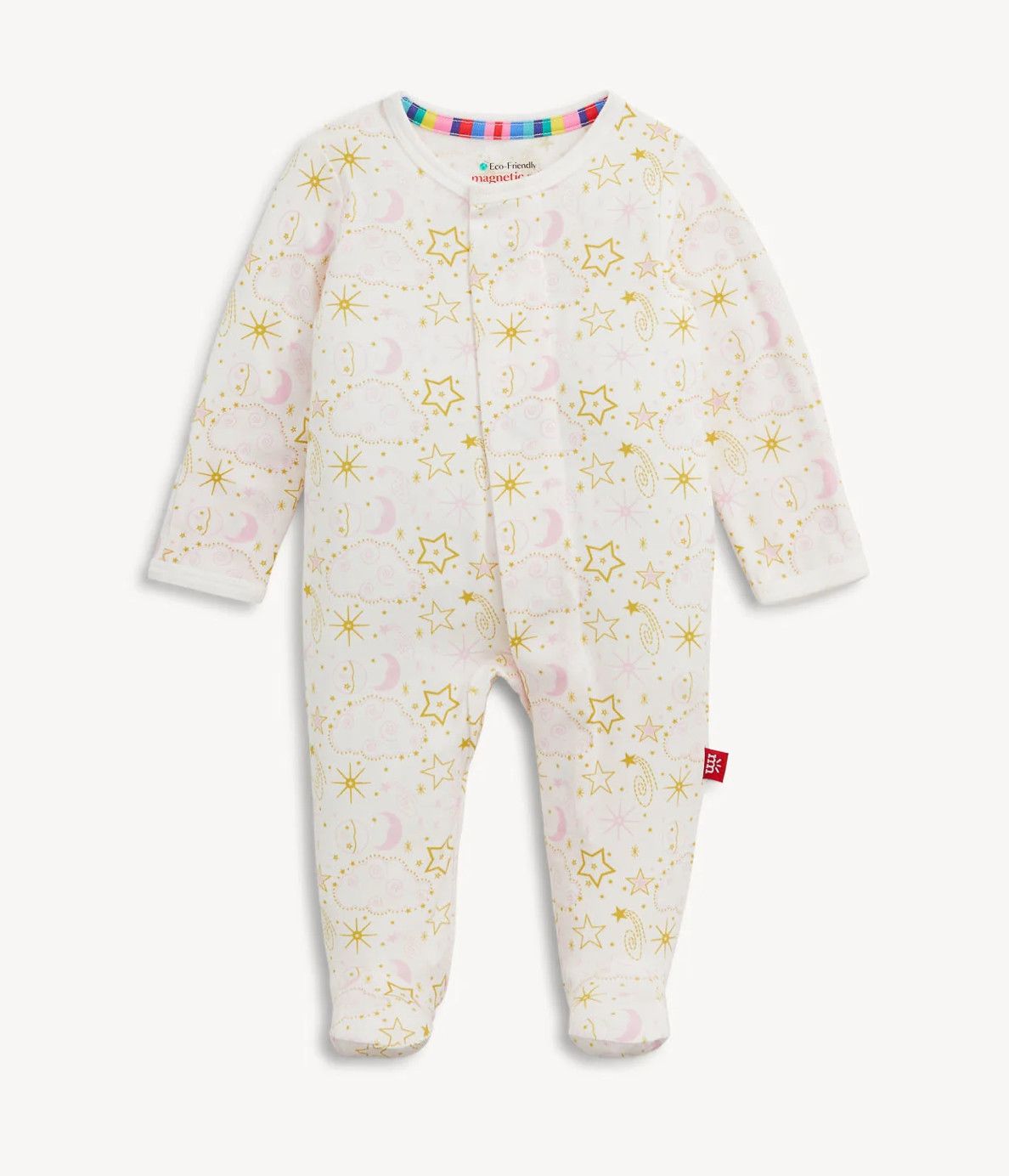 Star Signs Pink Modal Magnetic Footie, Size: 0-3m