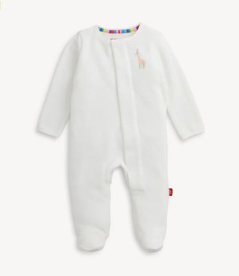 Giraffe Cream Velour Magnetic Footie