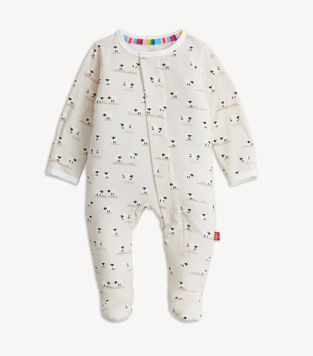 Baa Baa Baby Cream Modal Magnetic Footie, Size: Newborn
