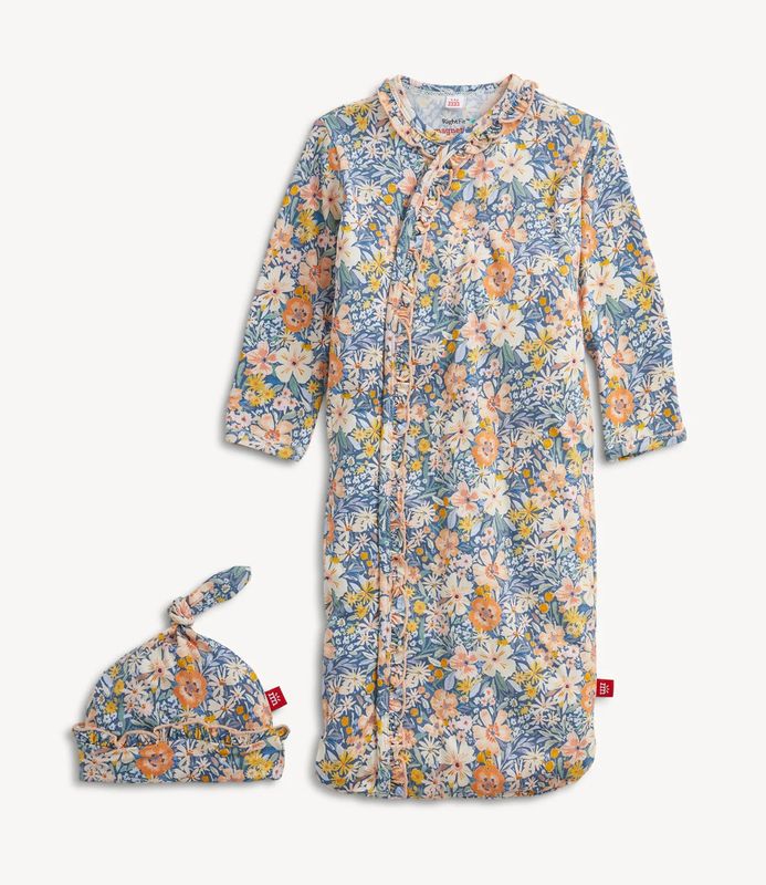 Flora Modal Magnetic Gown &amp; Hat Set Newborn -3m