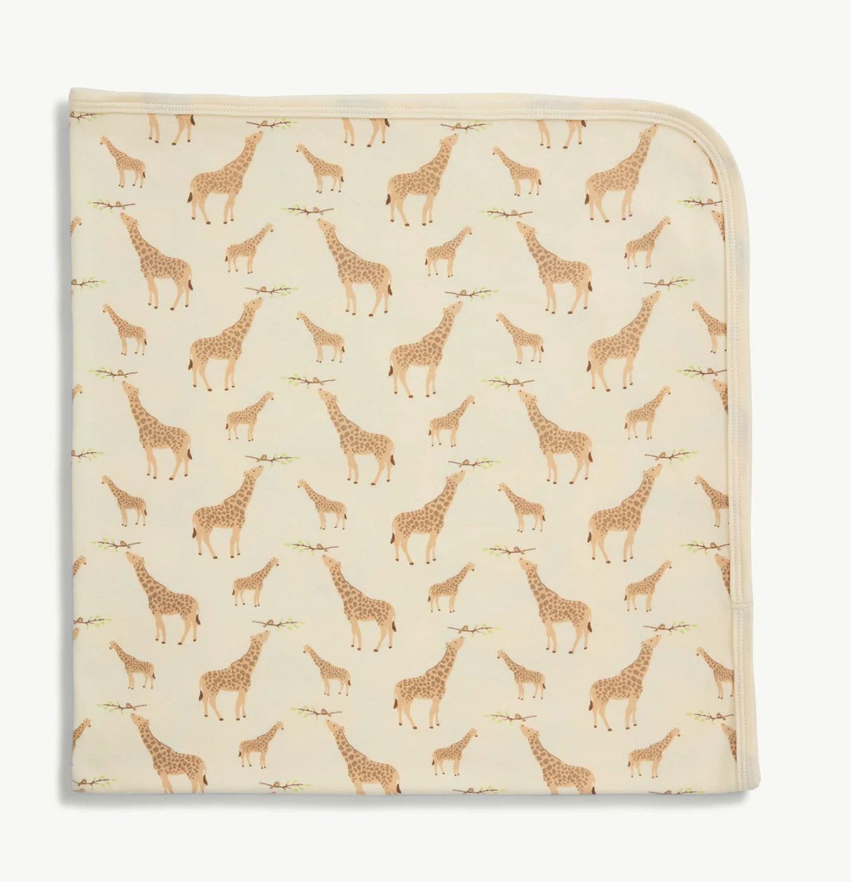 Cream Jolie Giraffe Organic Cotton Baby Blanket