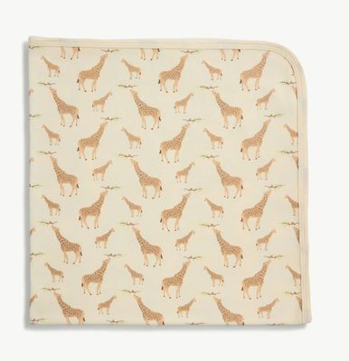 Cream Jolie Giraffe Organic Cotton Baby Blanket