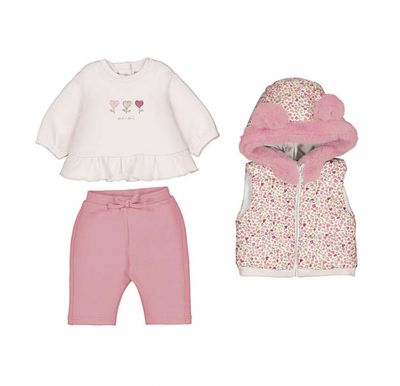 Cipria Pink Floral Vest Tracksuit