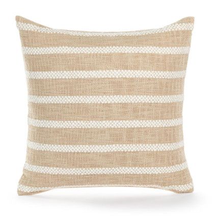 Beige Texture Stripe Pillow 18"