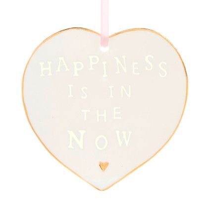 Happiness Porcelain Heart Light Catcher - 3in