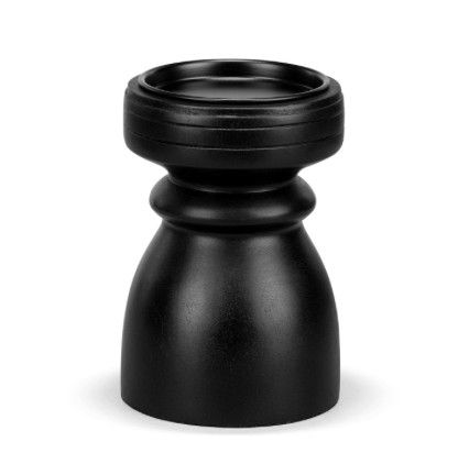 Ebony Wood Small Pillar Candle Holder - 4.5x6.5in
