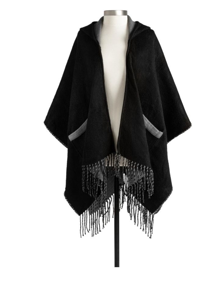 Black Hooded Pocket Wrap