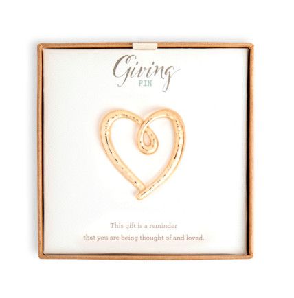 Gold Heart Giving Pin