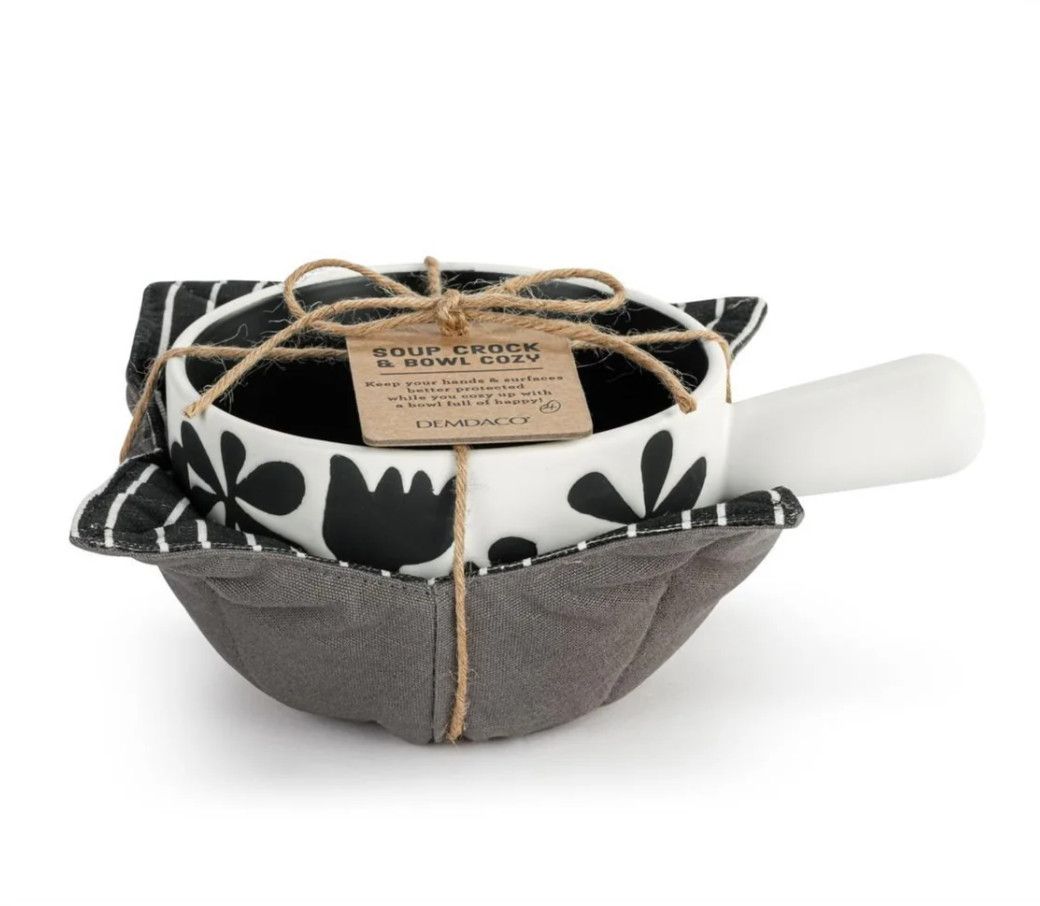 Soup Crock &amp; Bowl Cozy - Bold Floral