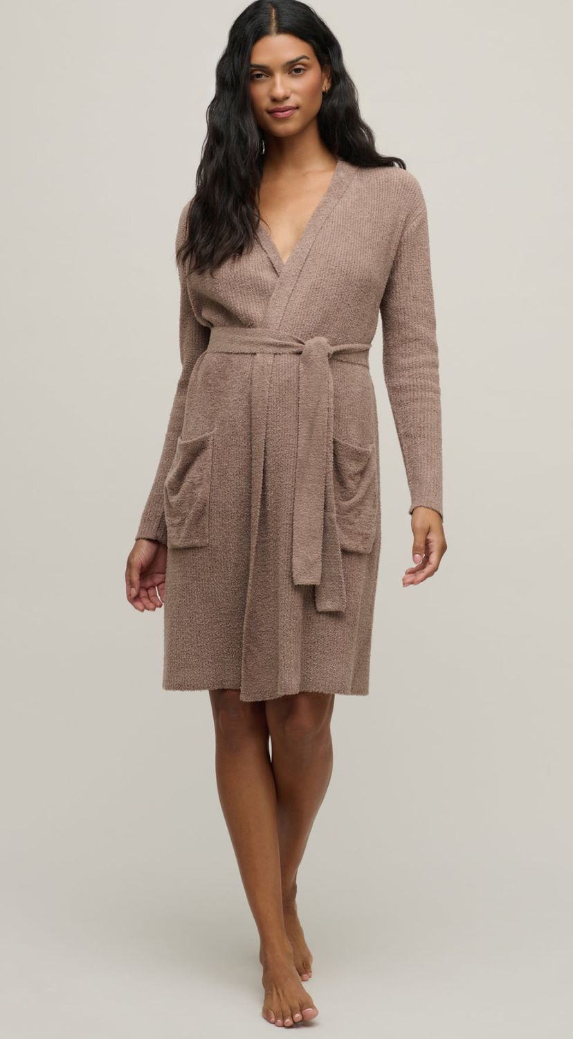 Sable Cozy Ribbed Robe, Size: S-M
