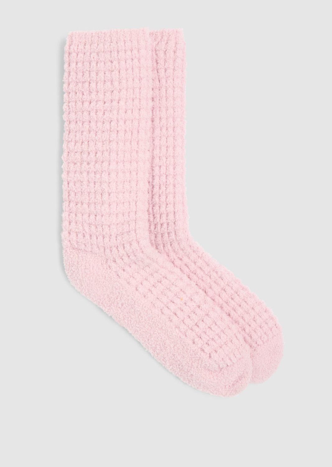 Cozychic Petal Pink Waffle Socks