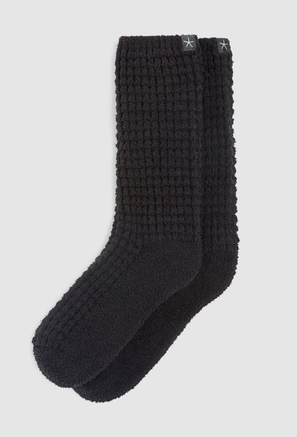 Cozychic Black  Waffle Socks