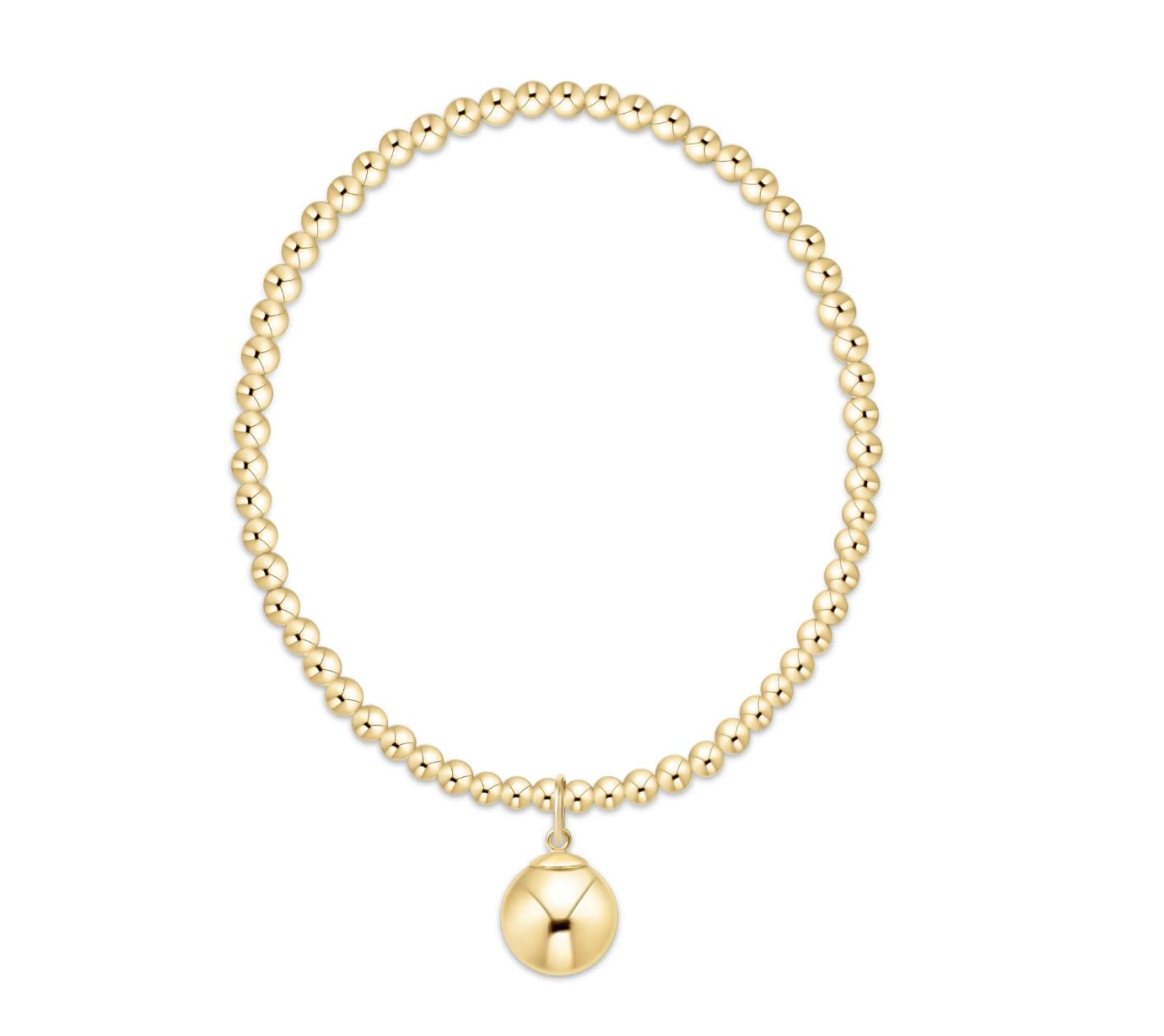 Classic Gold 3mm Bracelet - Classic Gold 10mm Charm