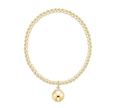 Classic Gold 3mm Bracelet - Classic Gold 10mm Charm
