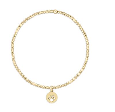 egirl Classic Gold 2mm Bracelet - Paw Print Small Gold Disc