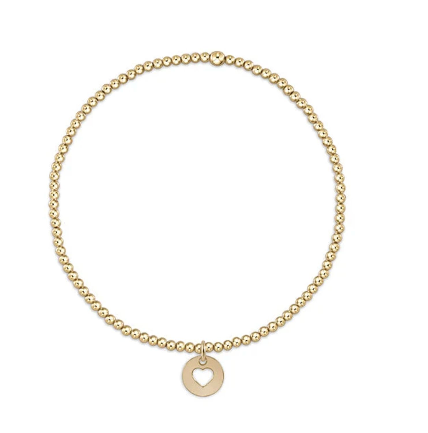 egirl Classic Gold 2mm Bracelet - Love small Gold Disc