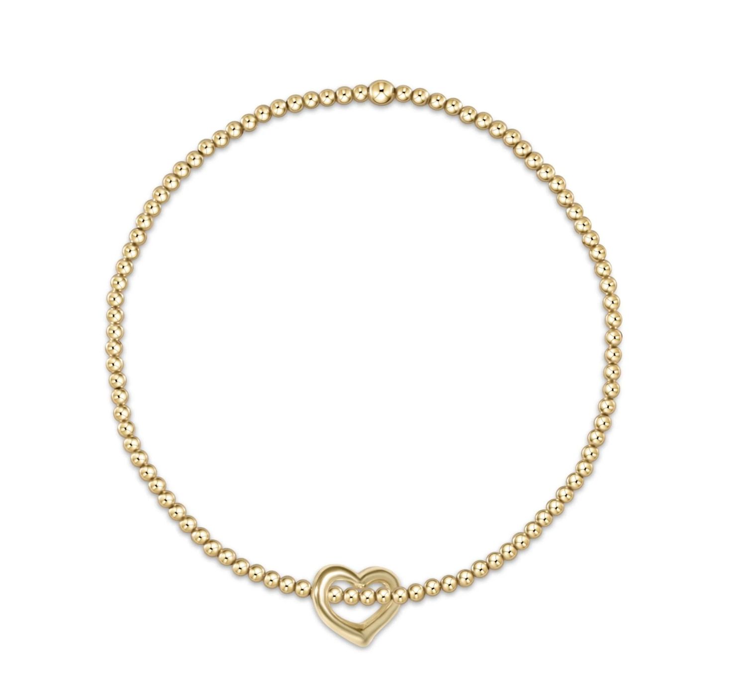 egirl Classic Gold 2mm Bracelet - Love Small Gold Charm