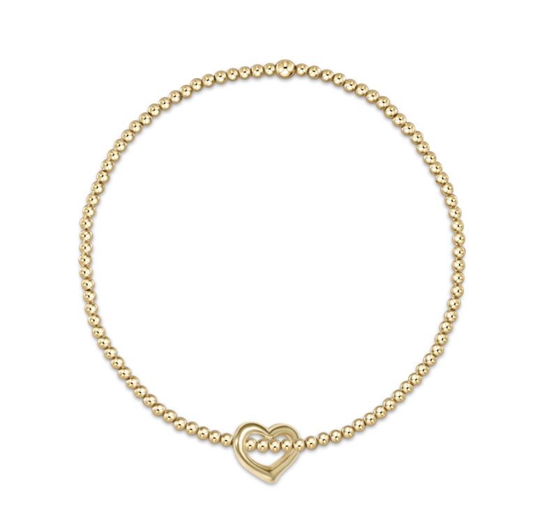 egirl Classic Gold 2mm Bracelet - Love Small Gold Charm