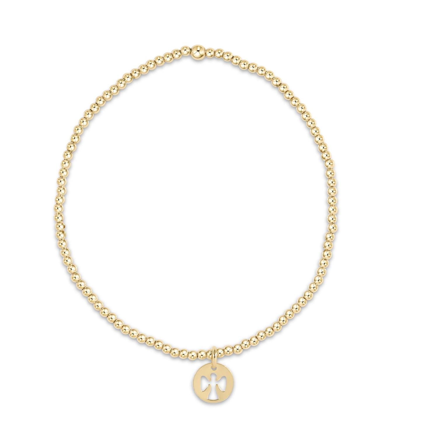 egirl Classic Gold 2mm Bracelet - Guardian Angel Small Gold Disc