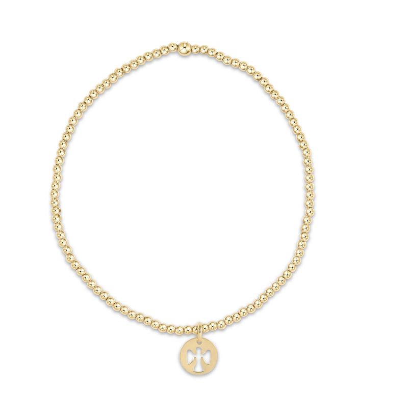 egirl Classic Gold 2mm Bracelet - Guardian Angel Small Gold Disc