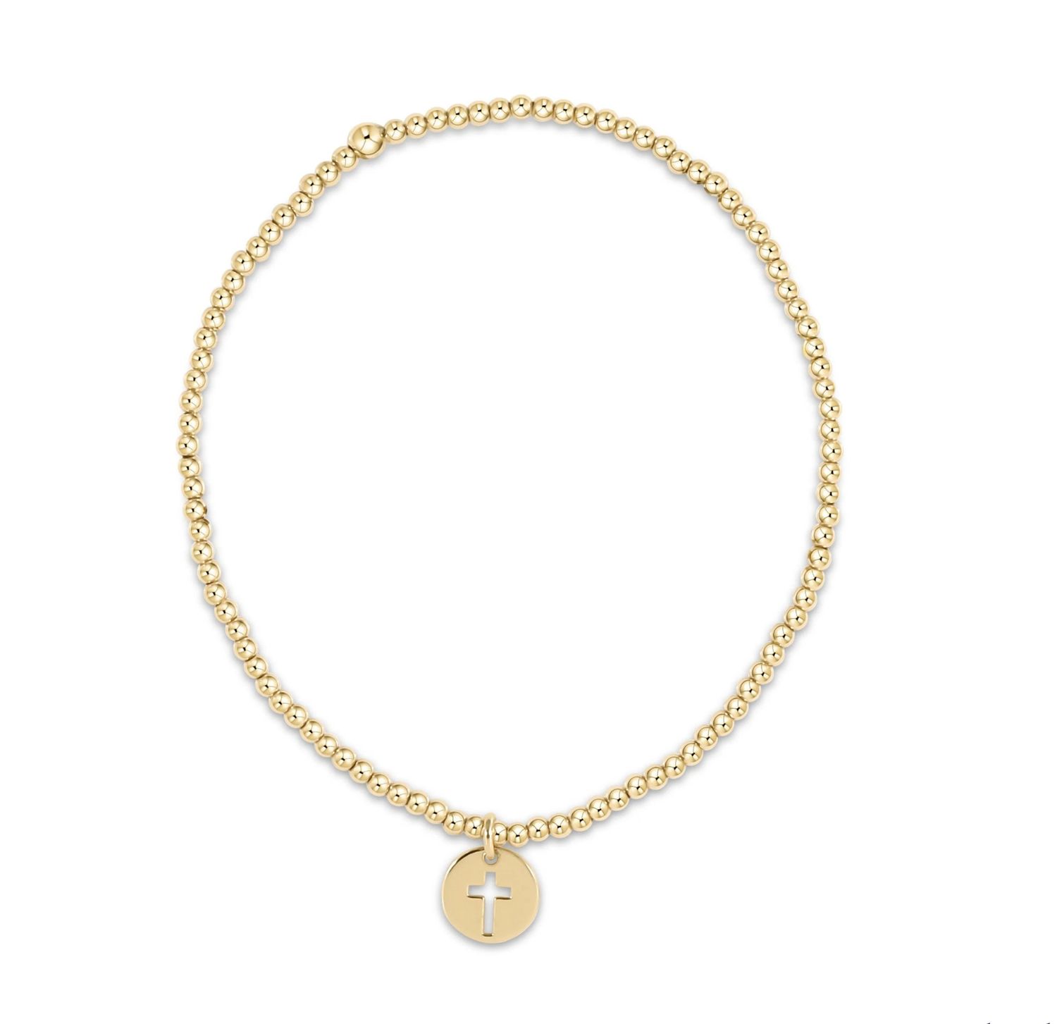 egirl Classic Gold 2mm Bracelet - Blessed Small Gold Disc