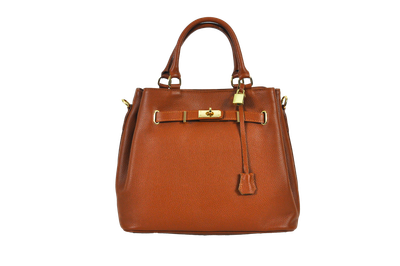 Sac à main boucle cuir Camel Préciosa François Brenot