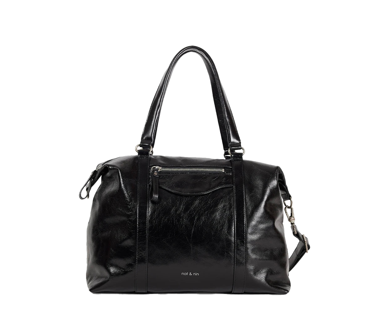 Sac porté épaule THYLANE Nat&Nin cuir Noir Glacé