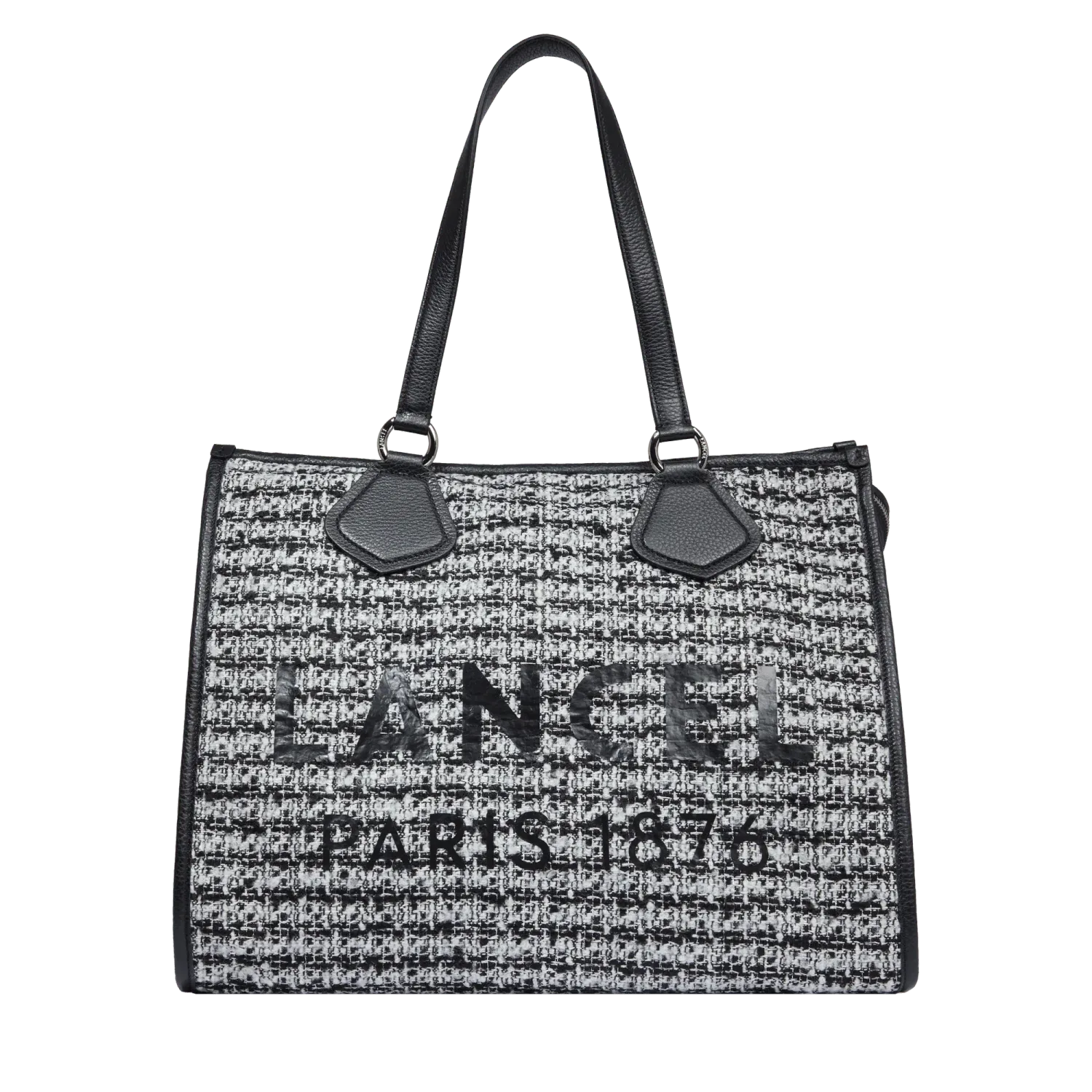Sac à main Tweed cabas Le Tote Noir Lancel
