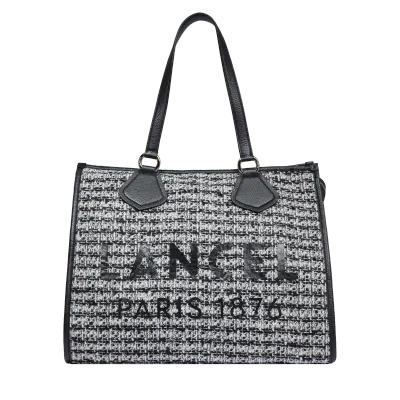 Sac à main Tweed cabas Le Tote Noir Lancel