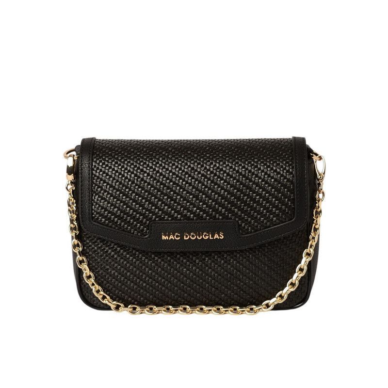 Kiribati FANTASIA sac porté travers tressé et lisse noir Mac Douglas