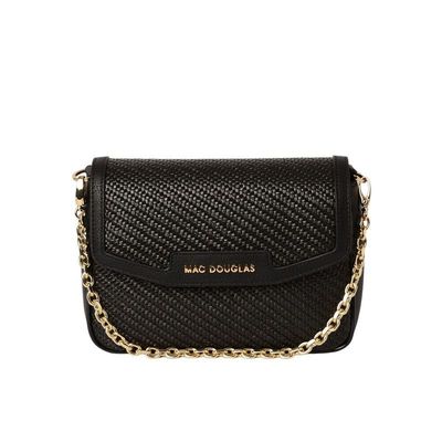 Kiribati FANTASIA sac porté travers tressé et lisse noir Mac Douglas