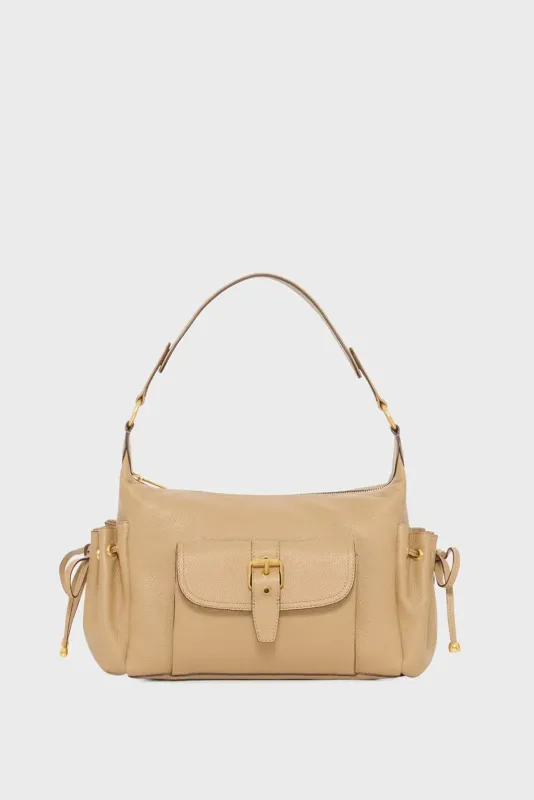 Sac à main / épaule en cuir - LE EMA Argile  Cuir Gerard Darel