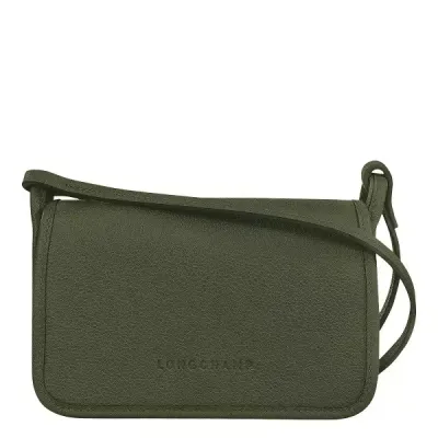 Le Foulonné sac porté travers cuir vert/ Kaki LONGCHAMP